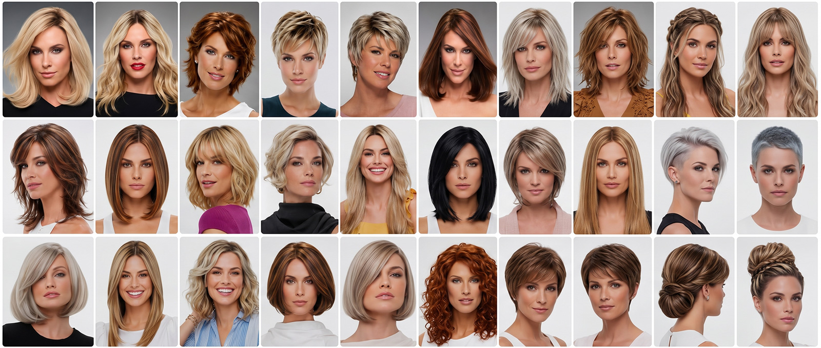 Wig styles at From the Neck Up in Selwyn